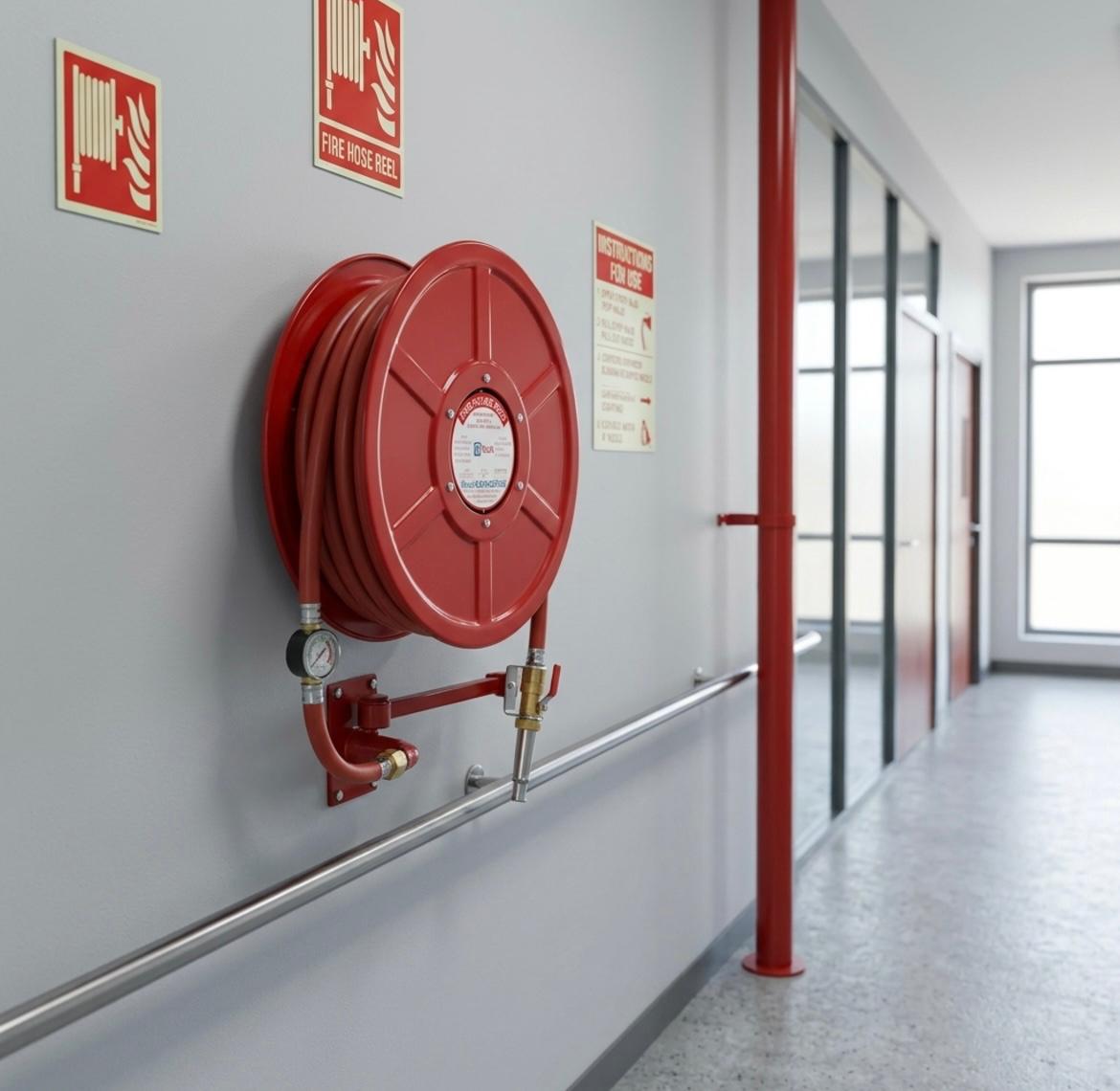 Fire hose reel drum 30 metre Bombay type wall mounted IS 884